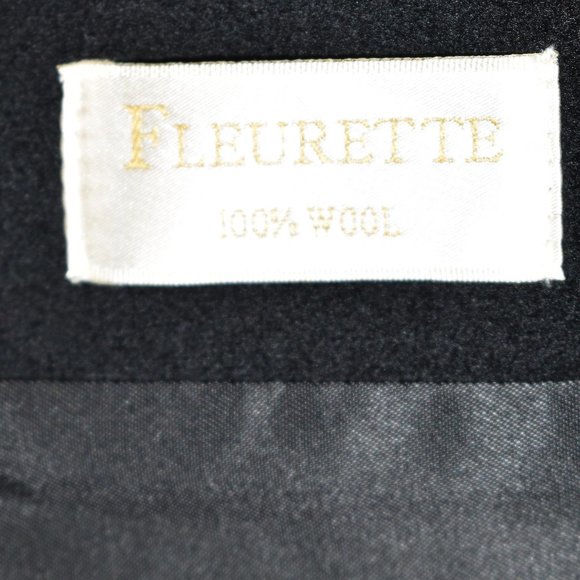 $1100 FLEURETTE FUNNEL NECK 100% WOOL COAT Luxury  PLUS SIZE BLACK 24W - Picture 5 of 7